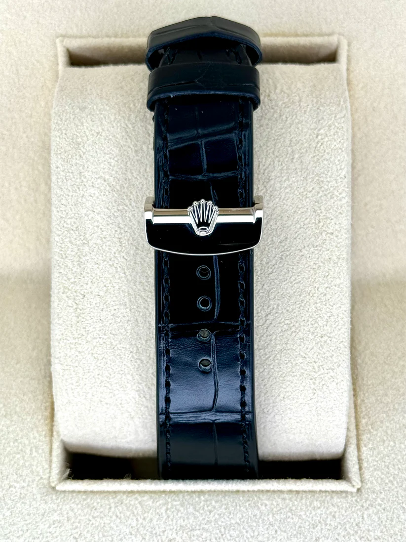 Rolex 1908 White Gold Black Dial Black Alligator Strap - 52509-0002