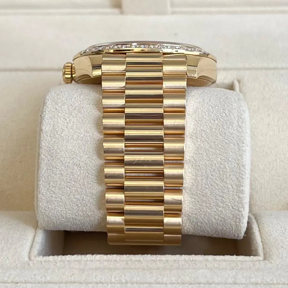 RLX Day-Date 40mm Champagne Diamond Dial and Bezel Yellow Gold President Bracelet 228348RBR-0002