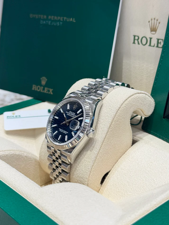 RLX  Datejust 36mm 126234 Blue Fluted Motif Dial Jubilee Bracelet