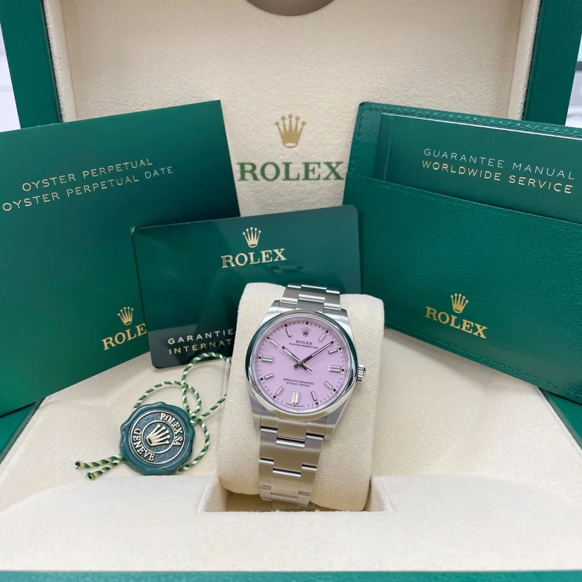 RLX Oyster Perpetual 36mm 126000-0008 Candy Pink Dial Oyster Stainless Steel