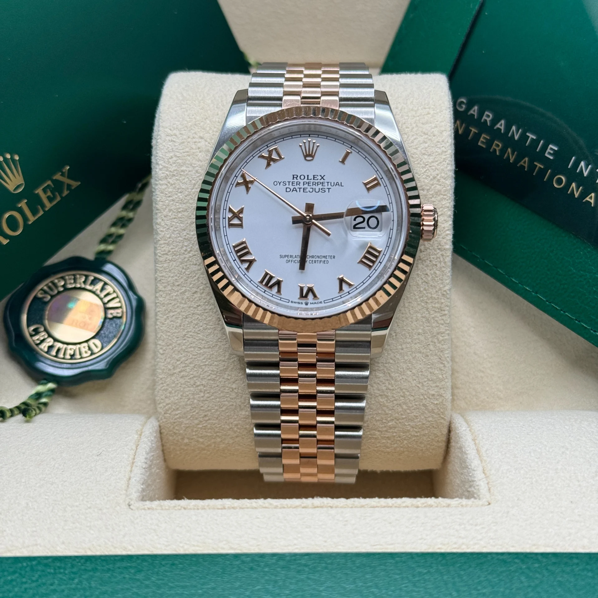 RLX  Datejust 36mm 126231 White Dial Oyster Bracelet