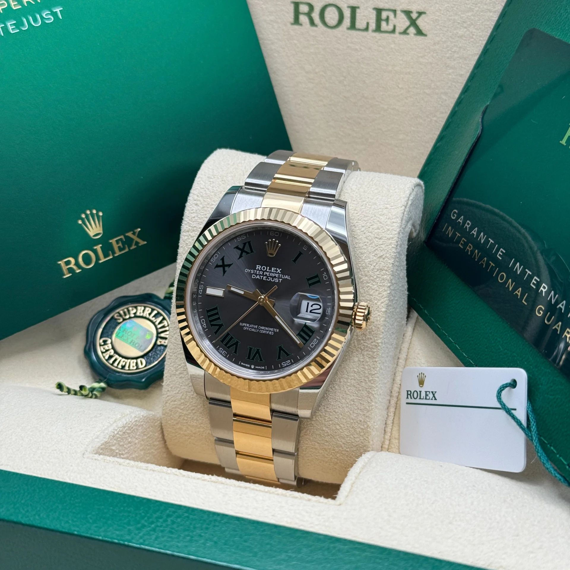 RLX  Datejust 41mm 126333 Two-Tone Yellow Gold Fluted Bezel 