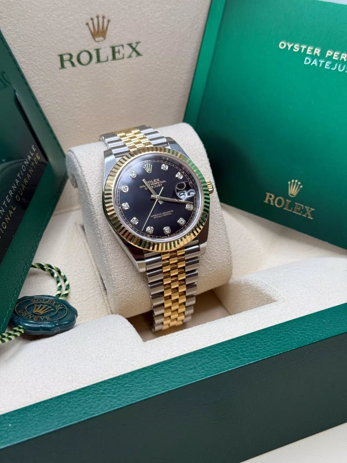 RLX  Datejust 36mm 126233 Custom Black Dial Jubilee Bracelet Watch