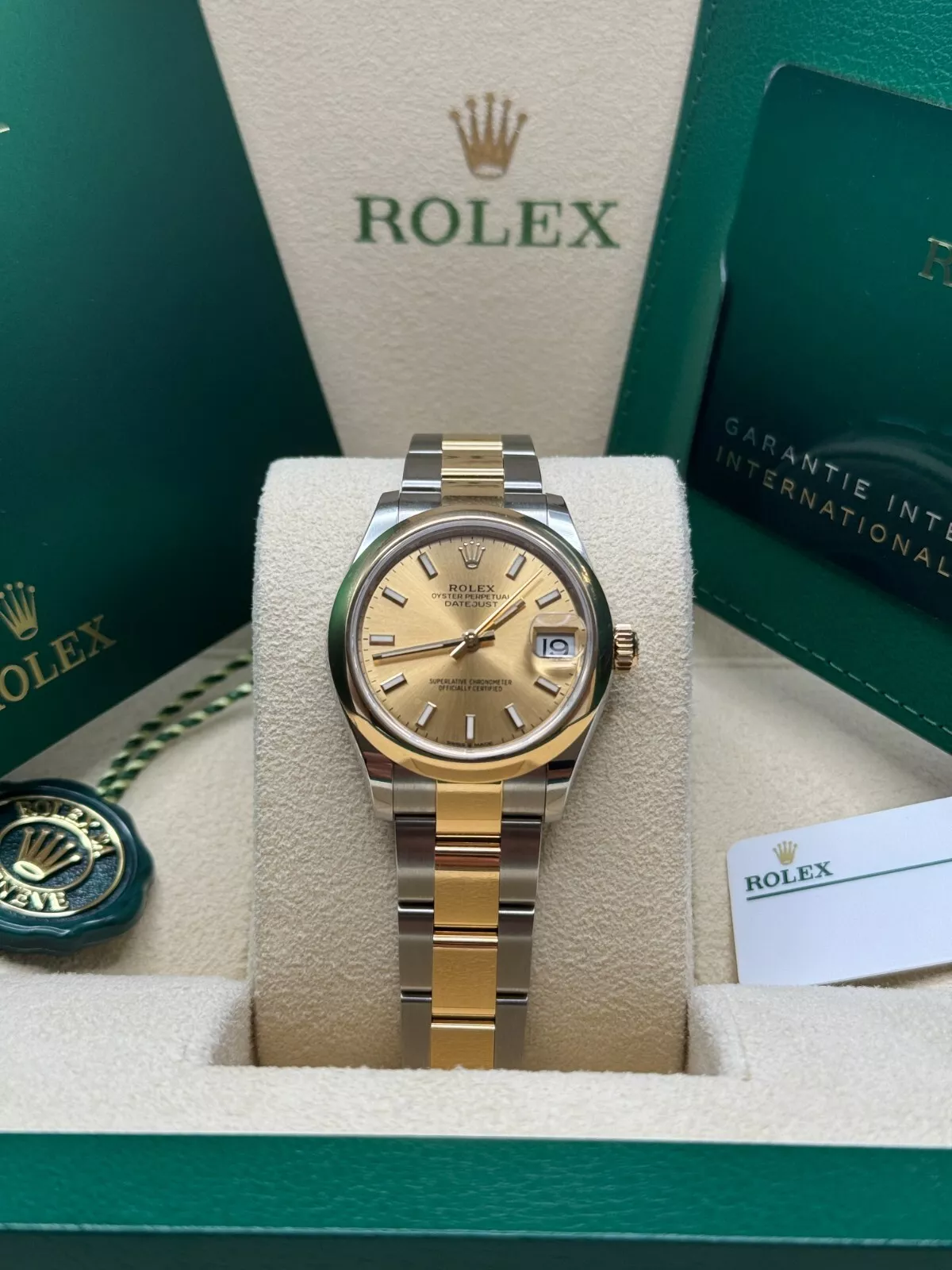 RLX Datejust m278243-0013/0014  31mm Champagne Dial Yellow Rolesor Oyster Watch