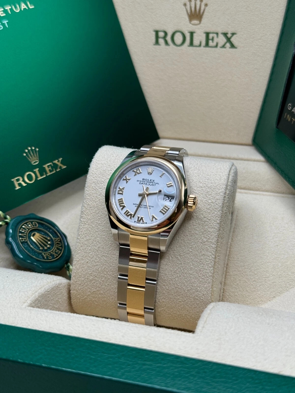 RLX Lady-Datejust 28mm  279163 White Roman Dial Oyster Bracelet