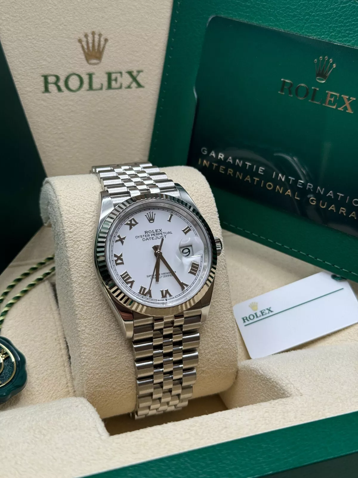 RLX  Datejust 41mm 126334 White Roman Oyster Stainless Steel Mens Watch