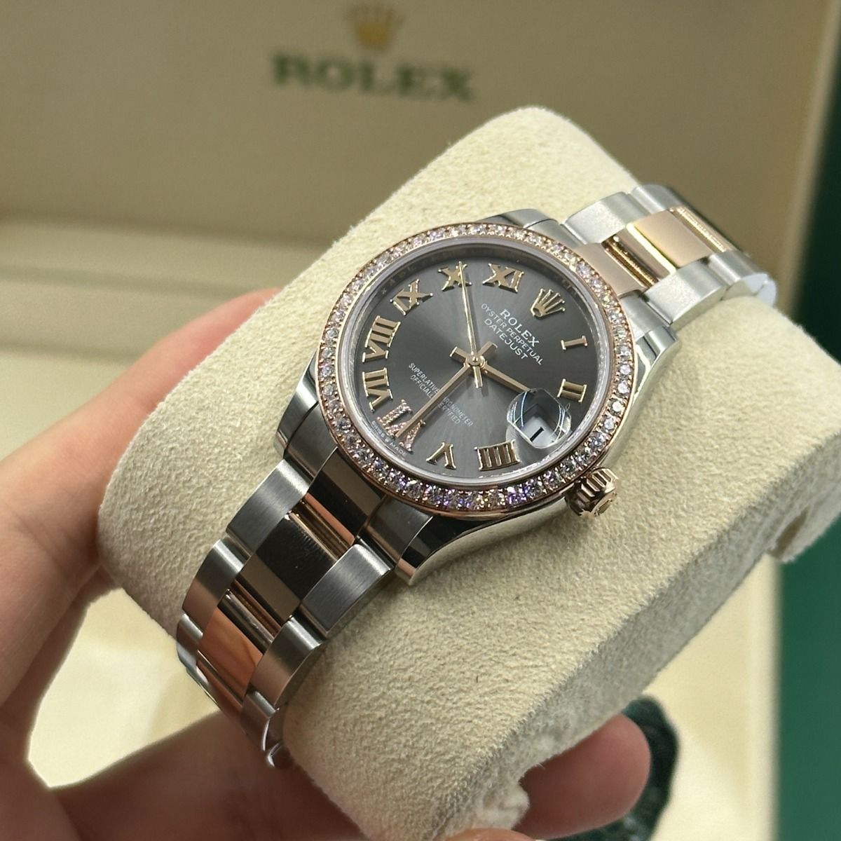 RLX Datejust m278381-0029/0030 Slate Roman Diamond Dial Diamond-Set Bezel 31mm