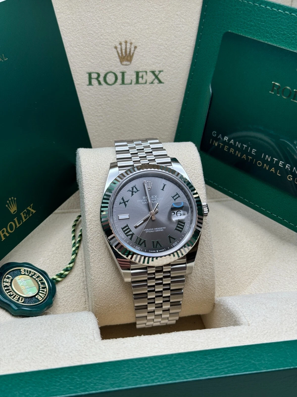 RLX  Datejust 41mm 126334 Slate Roman Jubilee Stainless Steel Mens Watch