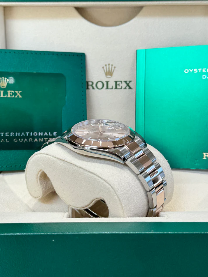 RLX Datejust 41mm 126301 Sundust Index Oyster Steel and Everose Gold Watch