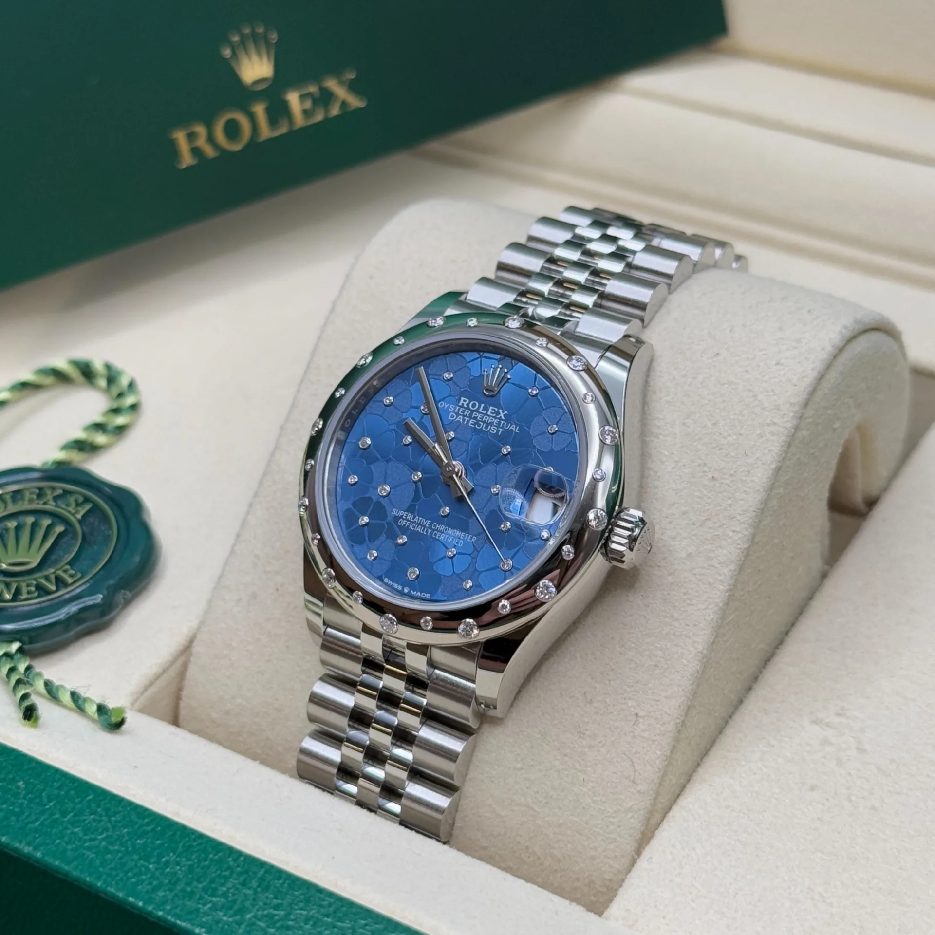RLX Datejust m278344-0037/0038 Blue Floral Motif Dial 31mm Oyster