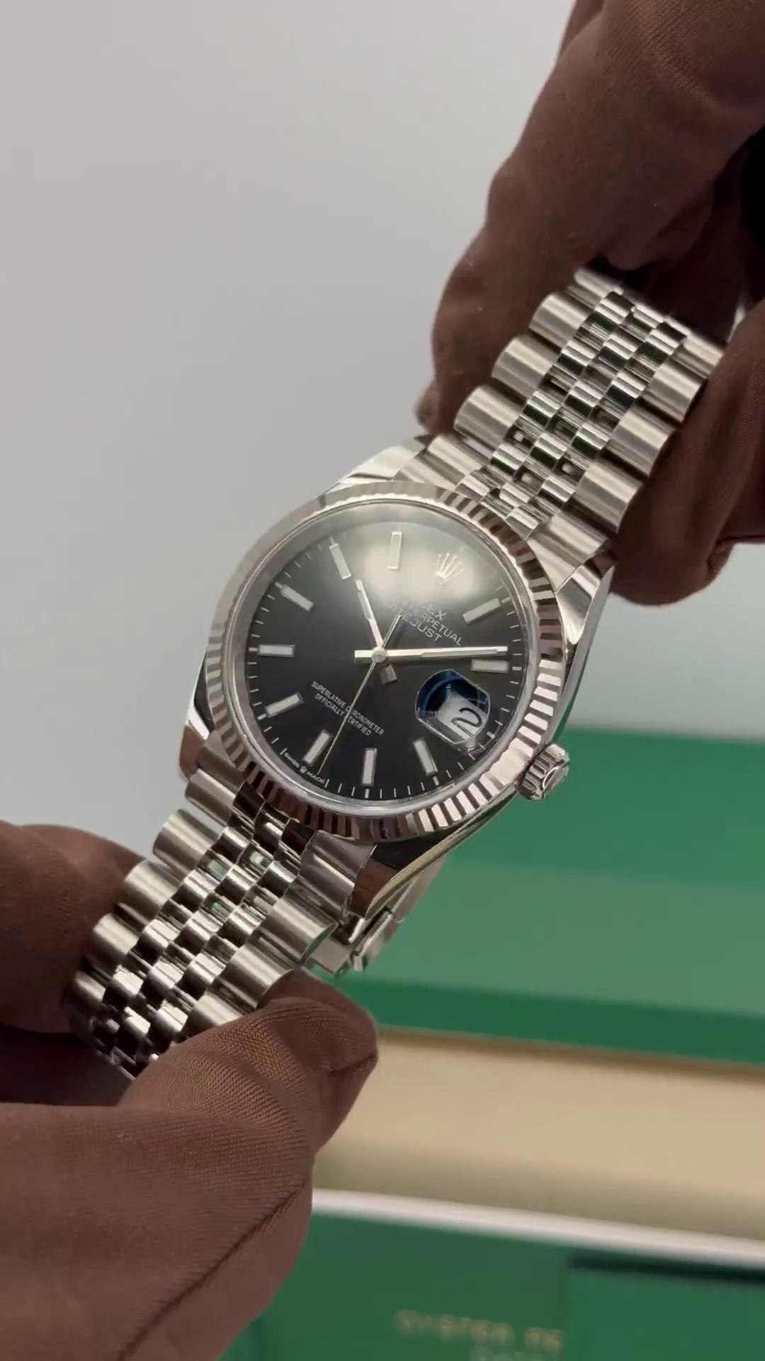 RLX  Datejust 36mm 126234 Black Index Jubilee Stainless Steel Mens Watch