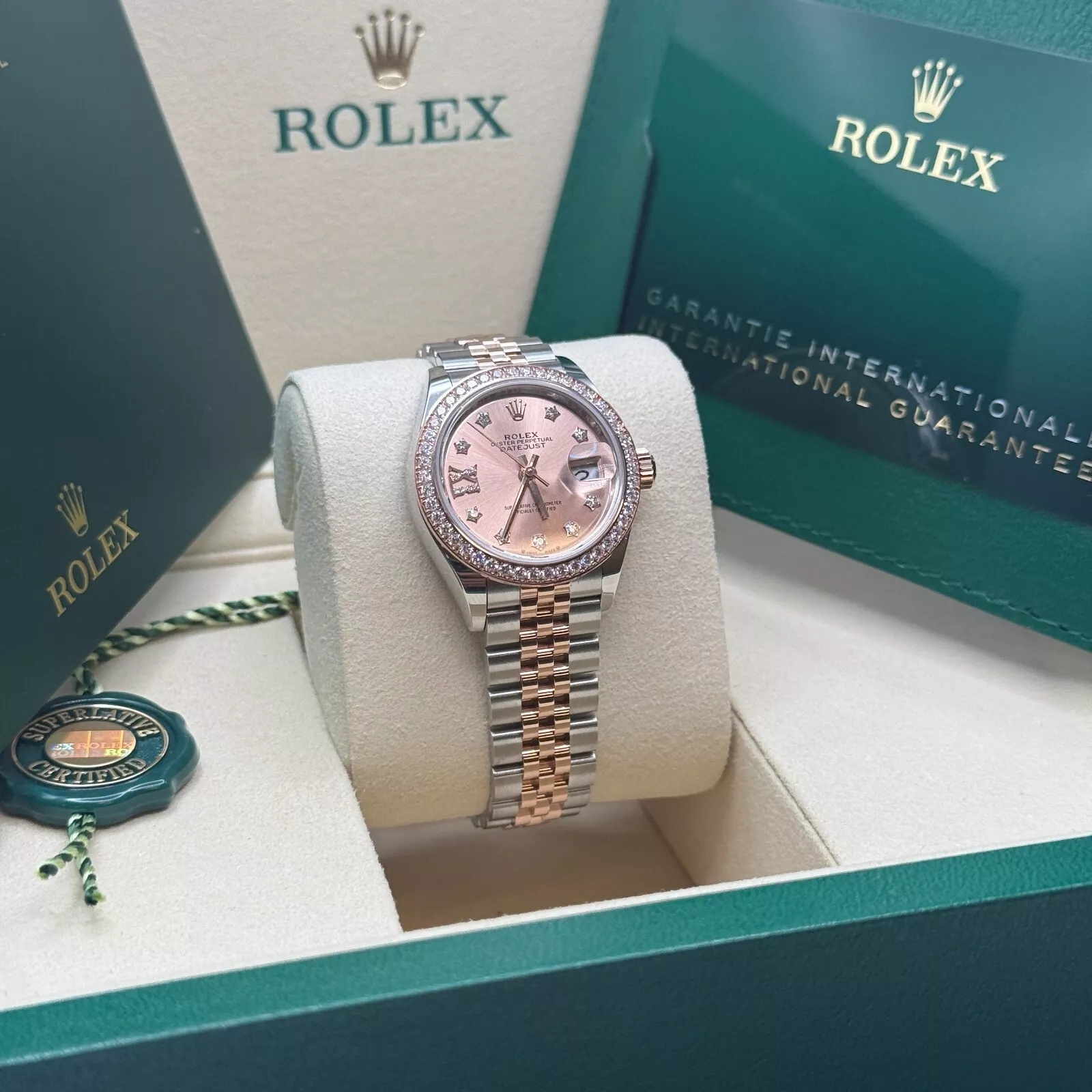 RLX Lady-Datejust 28mm 279381RBR Rose Diamond Dial Oyster Bracelet