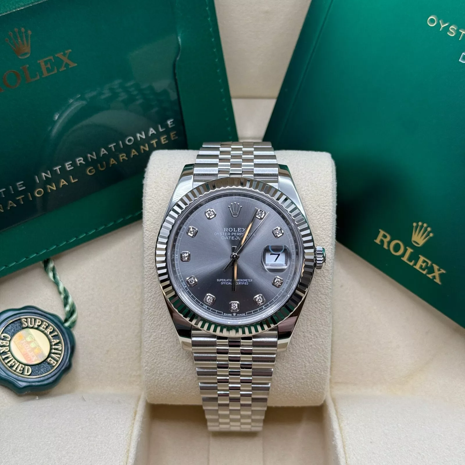 RLX  Datejust 41mm 126334 Slate Diamond Jubilee Stainless Steel