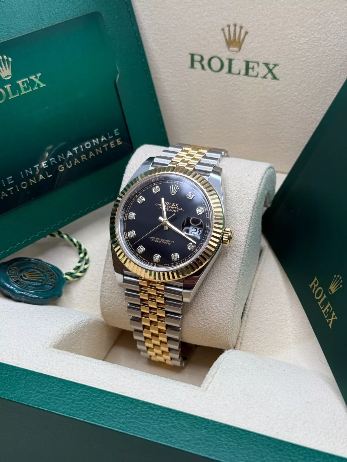 RLX  Datejust 36mm 126233 Custom Black Dial Jubilee Bracelet Watch