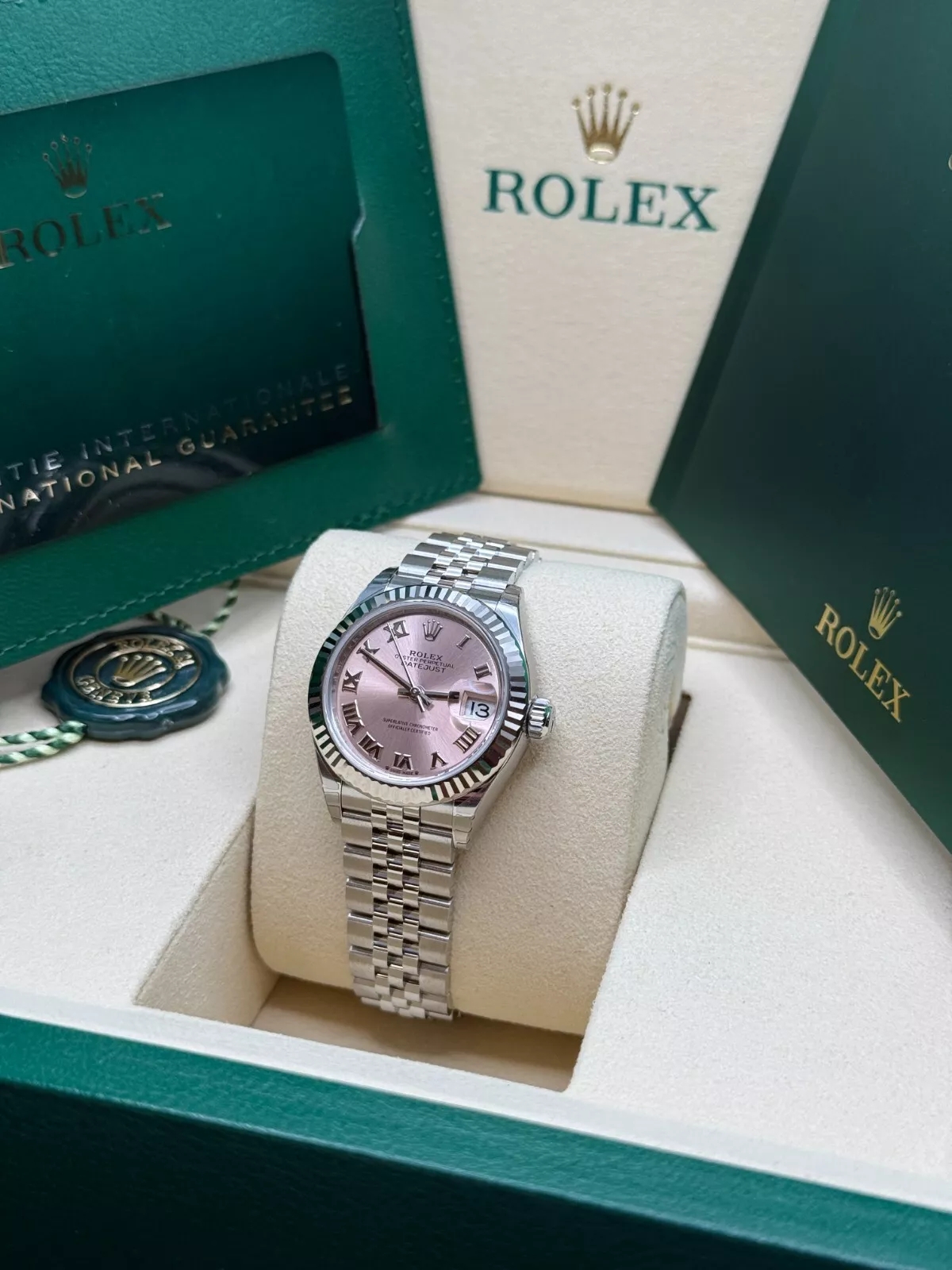 RLX Lady-Datejust 28mm 279174 Pink Roman Dial Oyster Bracelet