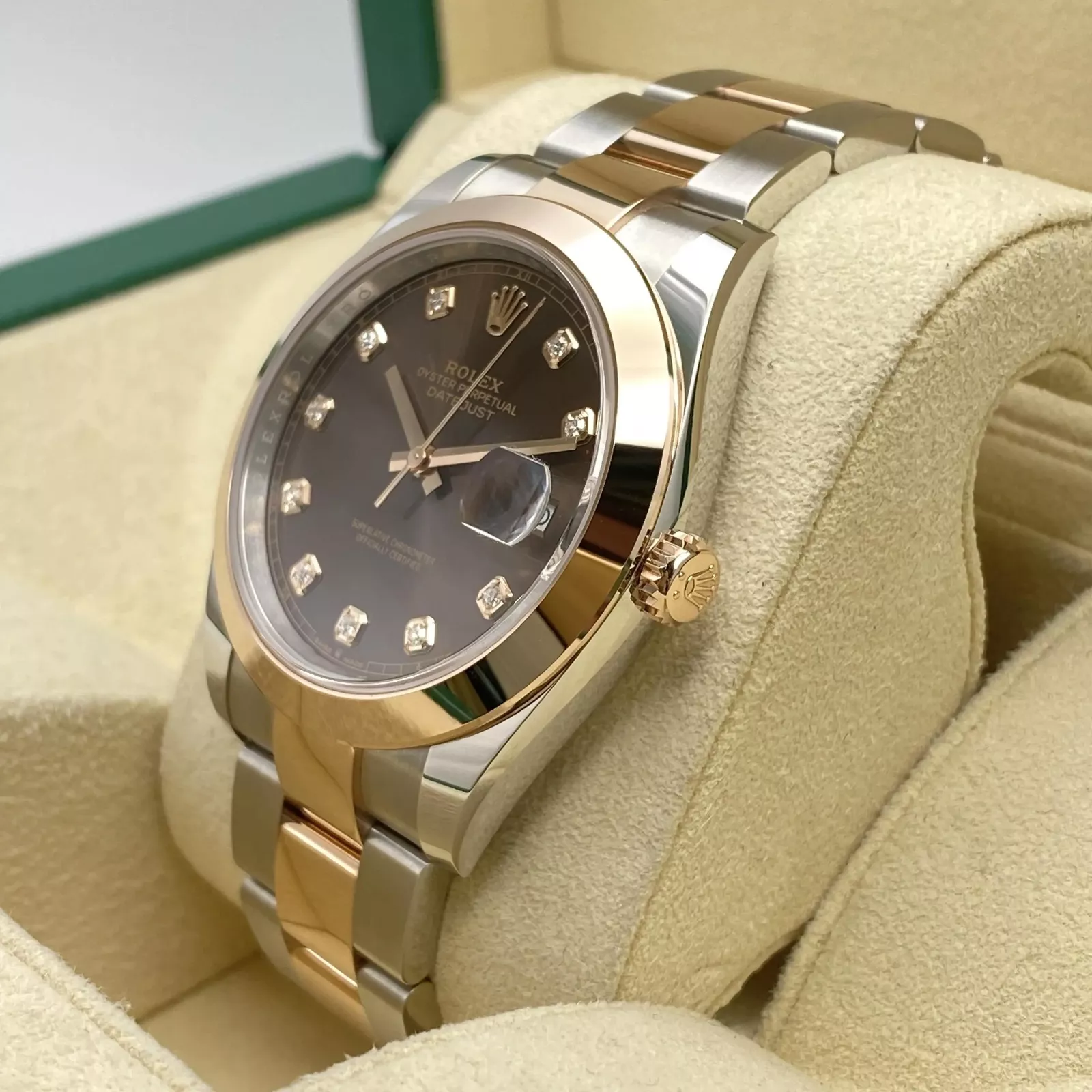 RLX Datejust 41mm 126301 Chocolate Diamond Jubilee Steel and Everose Gold Watch