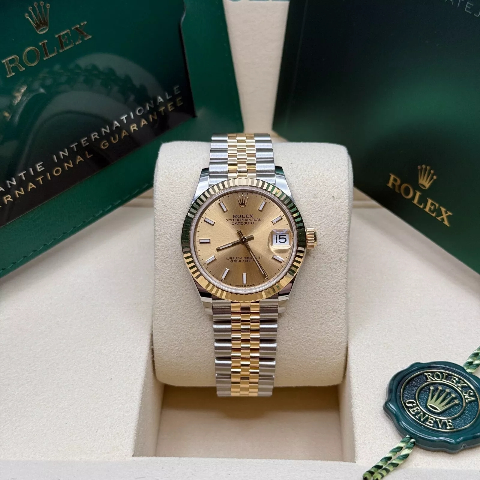 RLX Datejust m278273-0013/0014 31mm Champagne Dial Stainless Steel and Yellow Gold Oyster Watch