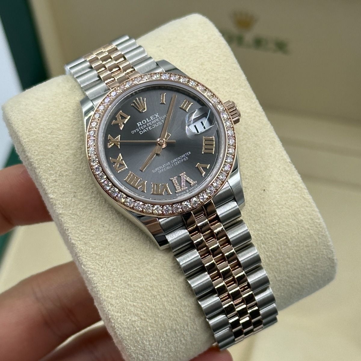 RLX Datejust m278381-0029/0030 Slate Roman Diamond Dial Diamond-Set Bezel 31mm