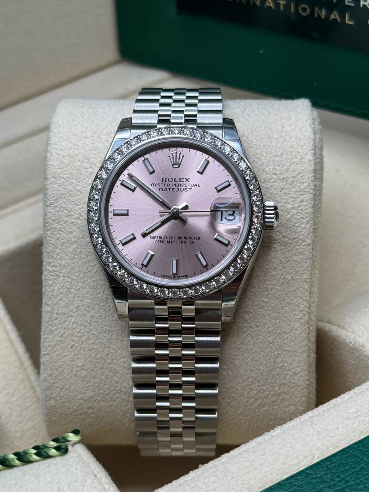 RLX Datejust m278384RBR-0017/0018 Pink 31mm Dial Oyster Watch