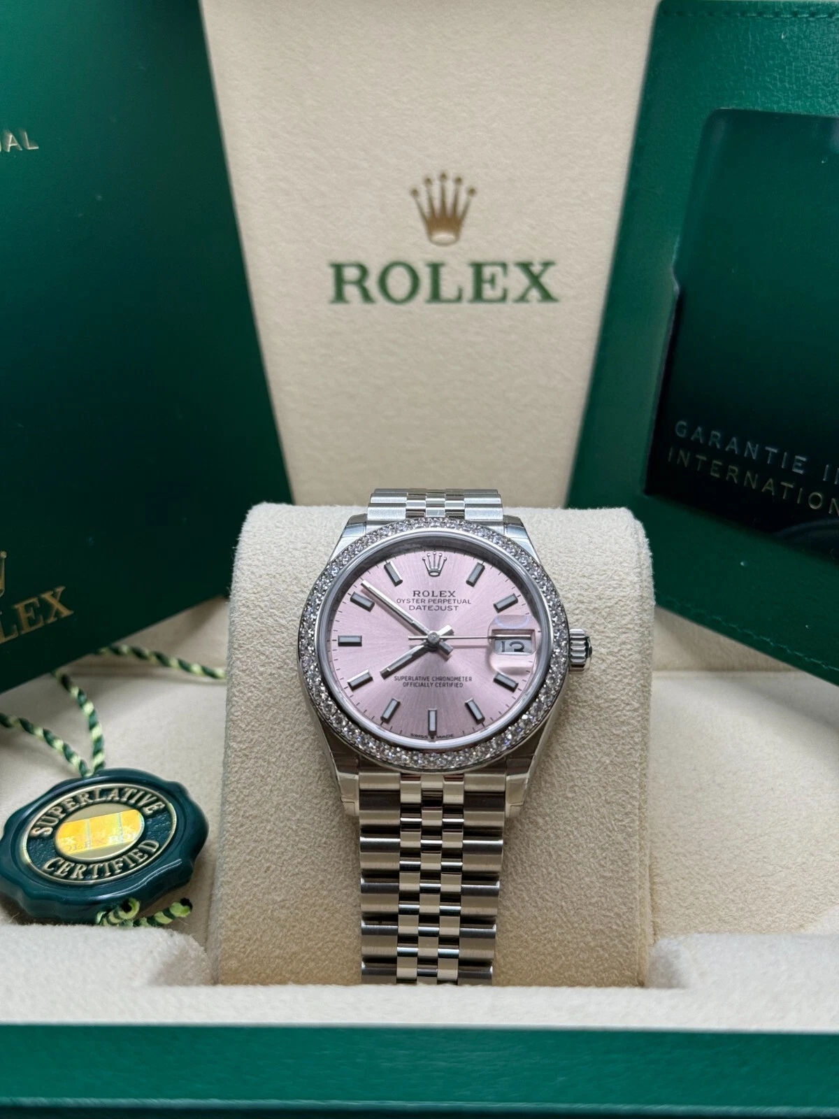 RLX Datejust m278384RBR-0017/0018 Pink 31mm Dial Oyster Watch