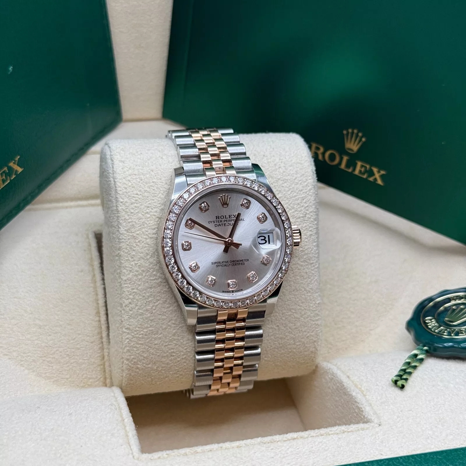 RLX Datejust m278381-0015/0016 Silver Diamond Dial Diamond-Set Bezel 31mm