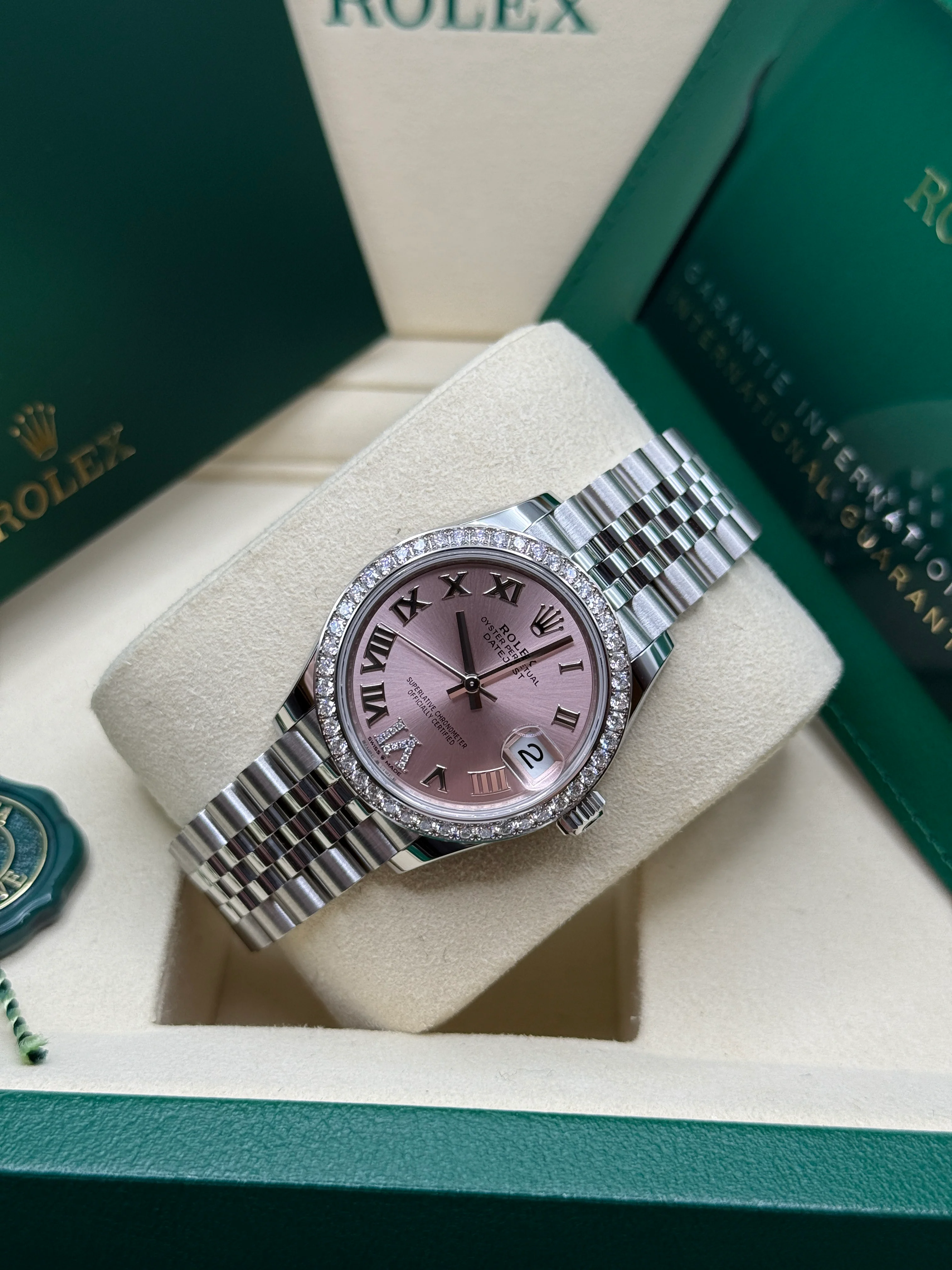 RLX Datejust m278384RBR-0027/0028 Pink 31mm Dial Oyster Watch