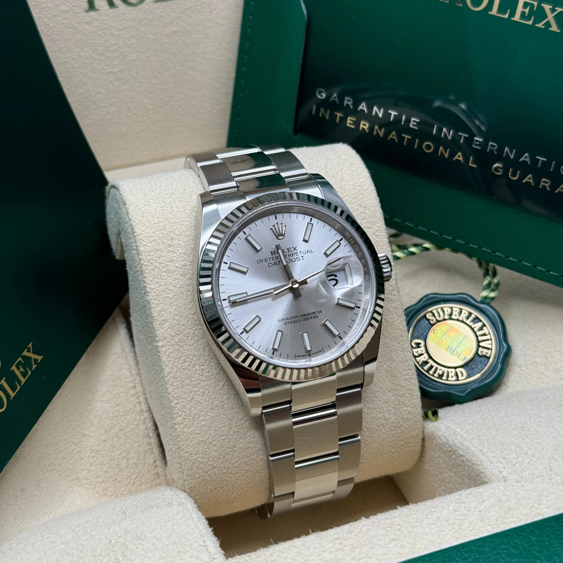 RLX  Datejust 36mm 126234 Silver Index Dial Oyster Stainless Steel