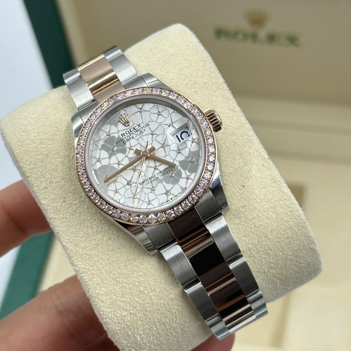 RLX Datejust m278381-0031/0032 Silver Floral Motif Diamond Dial Diamond-Set Bezel 31mm