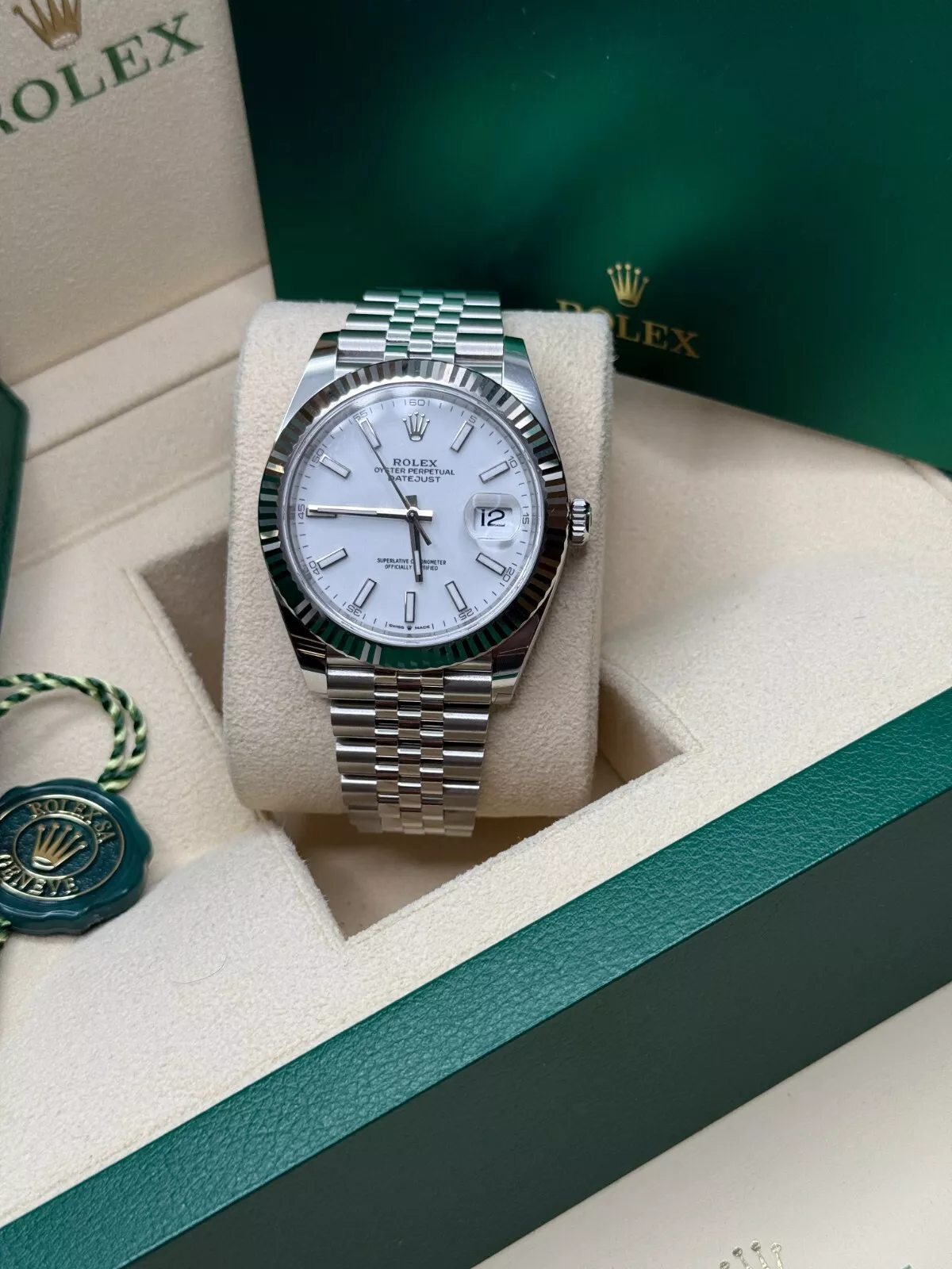 RLX  Datejust 41mm  White Index Oyster Stainless Steel Men’s Watch - 126334