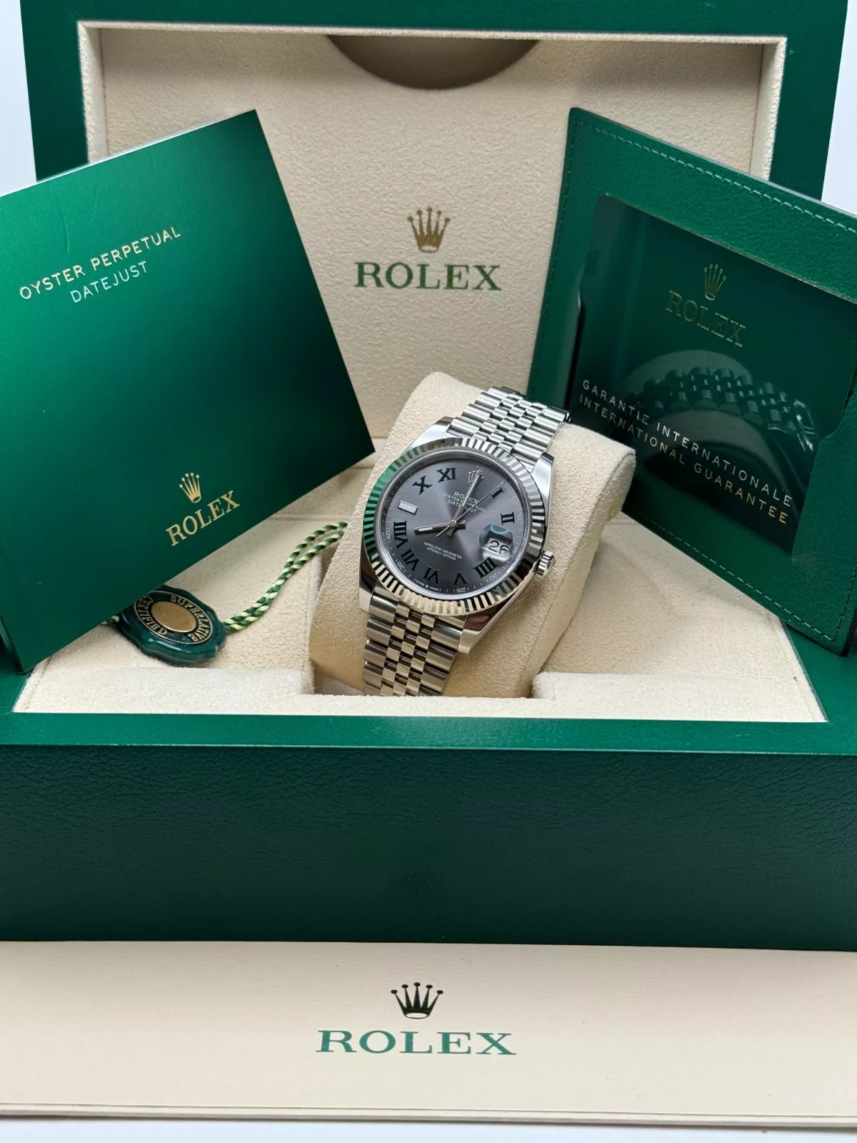 RLX  Datejust 41mm 126334 Slate Roman Jubilee Stainless Steel Mens Watch