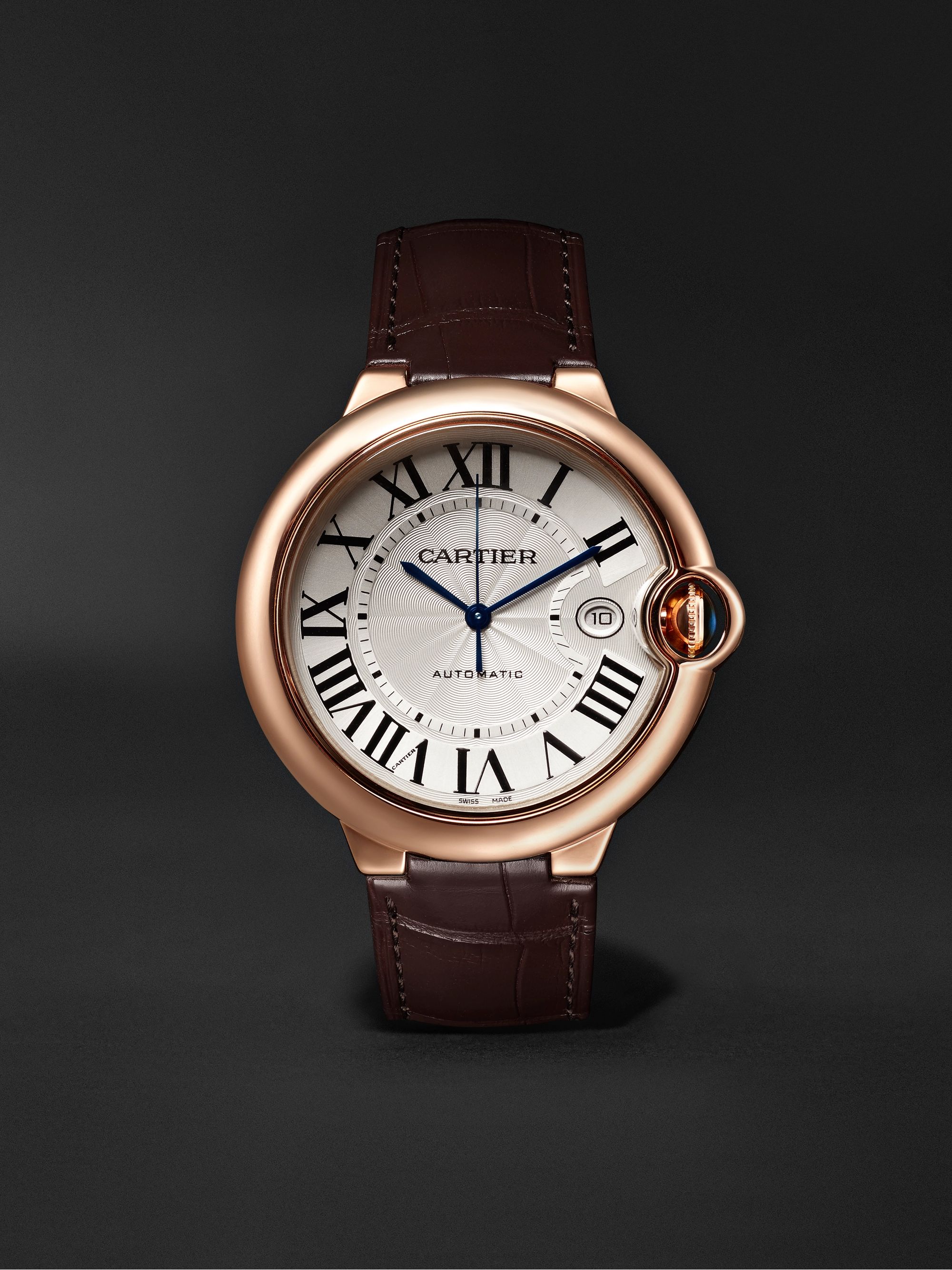 Automatic 42mm 18-Karat Pink Gold and Alligator Watch, Ref. No. CRWGBB0017