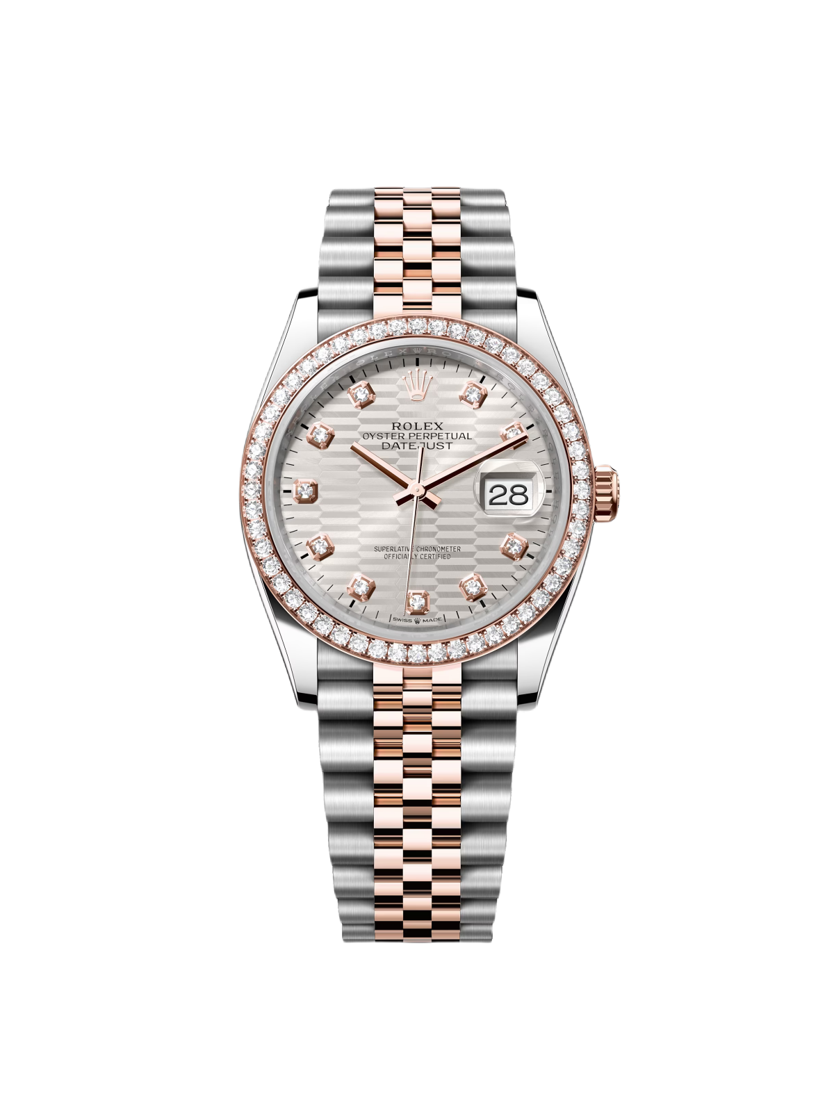 RLX  Datejust 36mm 126281 Silver Palm Index Dial Jubilee Bracelet