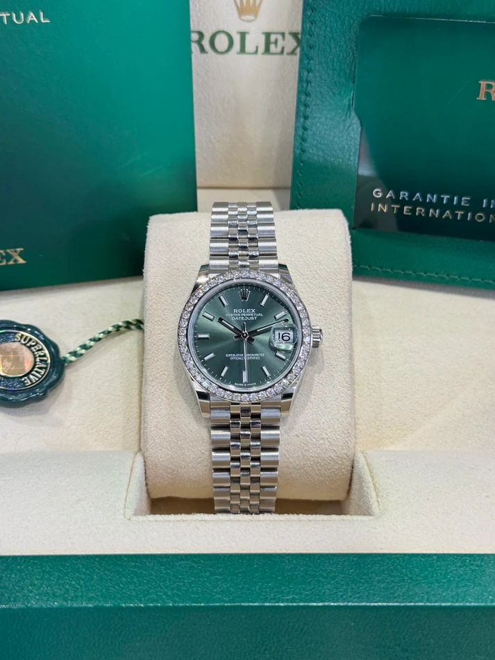 RLX Datejust m278384RBR-0021/0022 Mint Green 31mm Dial Oyster Watch