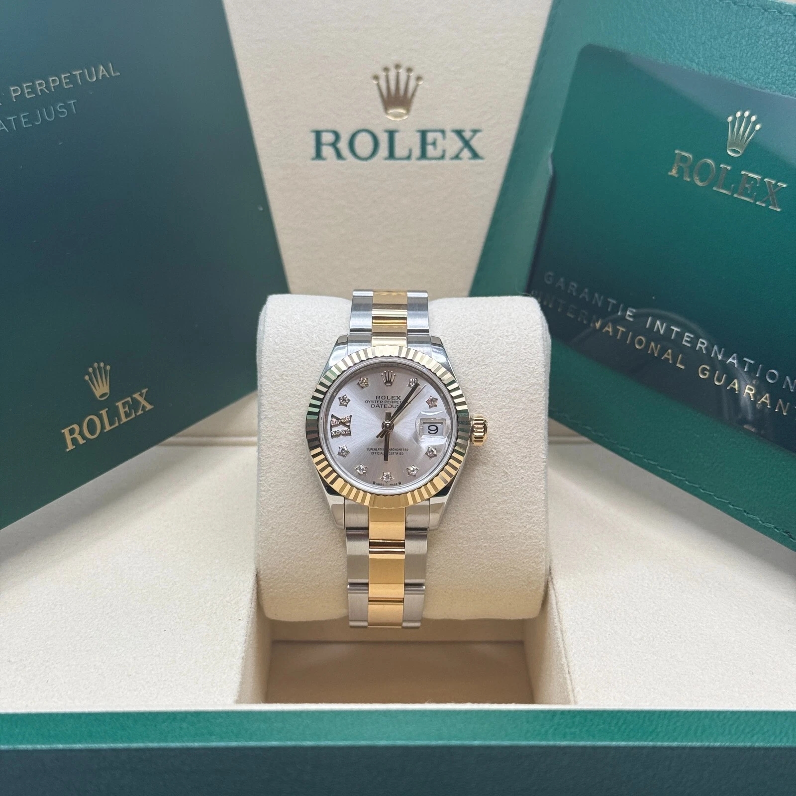 RLX Lady-Datejust 28mm 279173 Silver Diamond Dial Oyster Bracelet