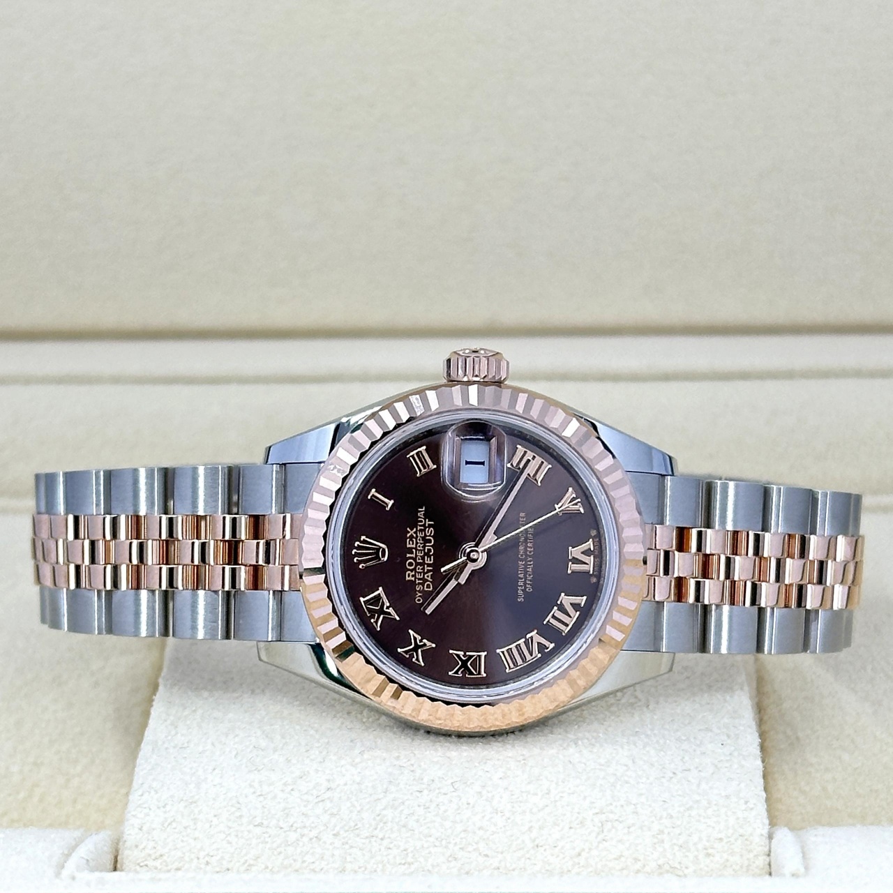 RLX Lady-Datejust 28mm 279171 Chocolate Roman Oyster Stainless Steel and Rose Gold