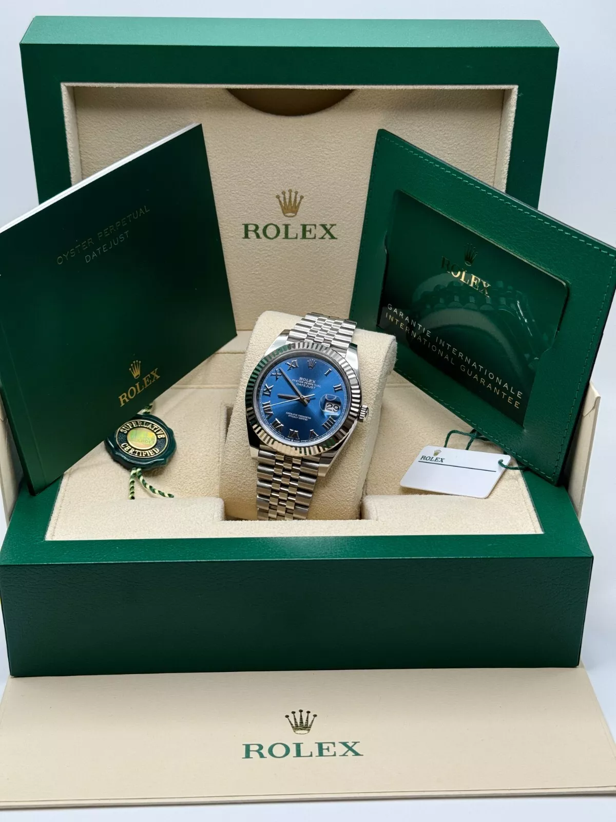 RLX  Datejust 41mm 126334 Blue Roman Oyster Stainless Steel Men’s Watch