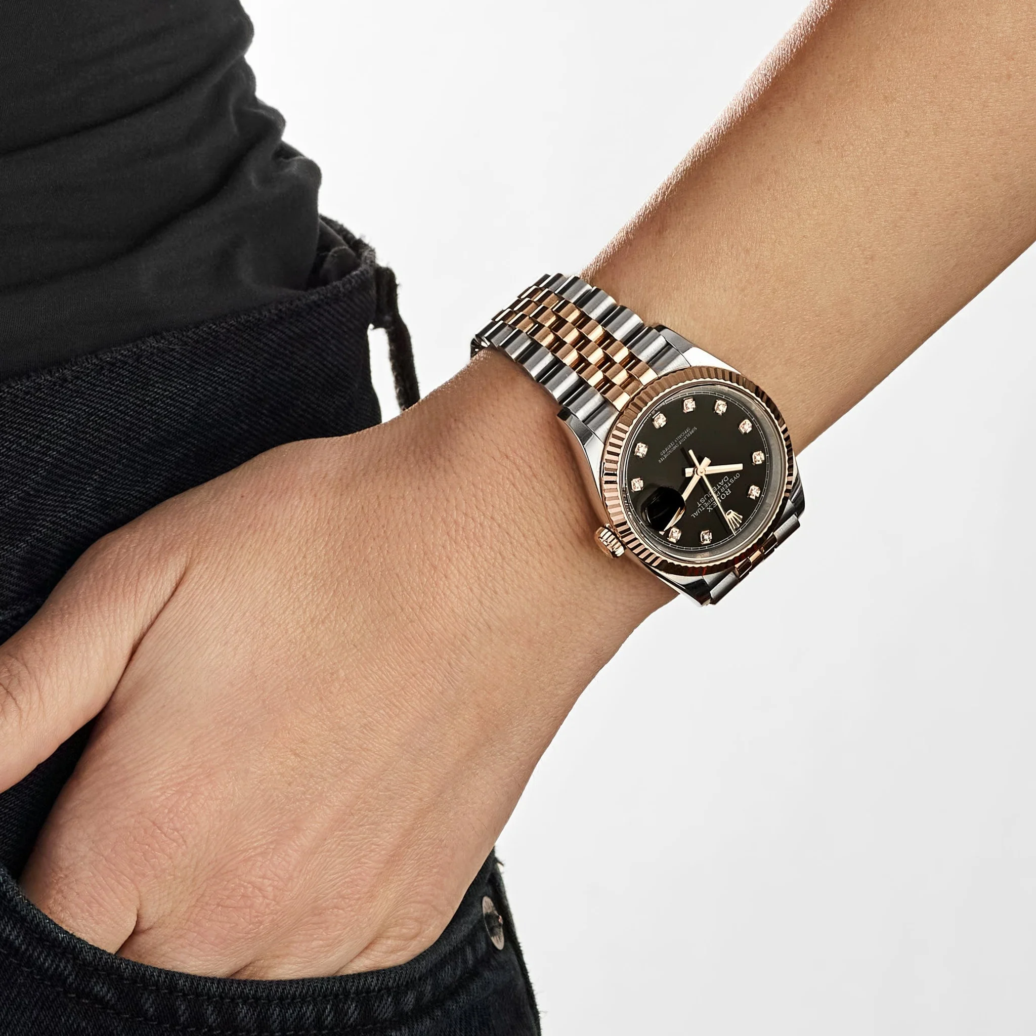 RLX  Datejust 36mm 126201 Bright Black Dial Jubilee Bracelet Watch