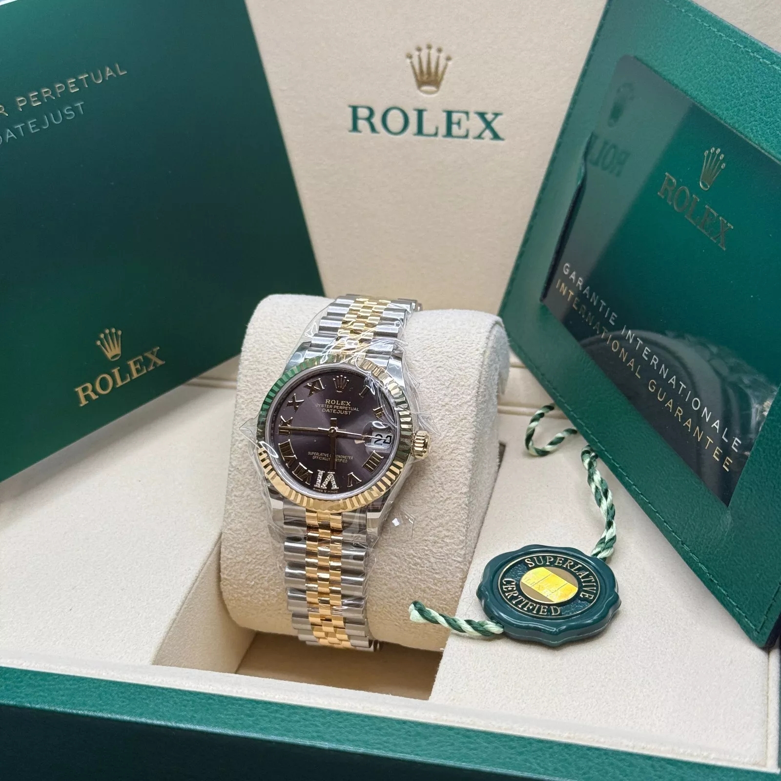 RLX Datejust m278273-0017/0018 31mm Dark Grey Dial Stainless Steel and Yellow Gold Oyster Watch