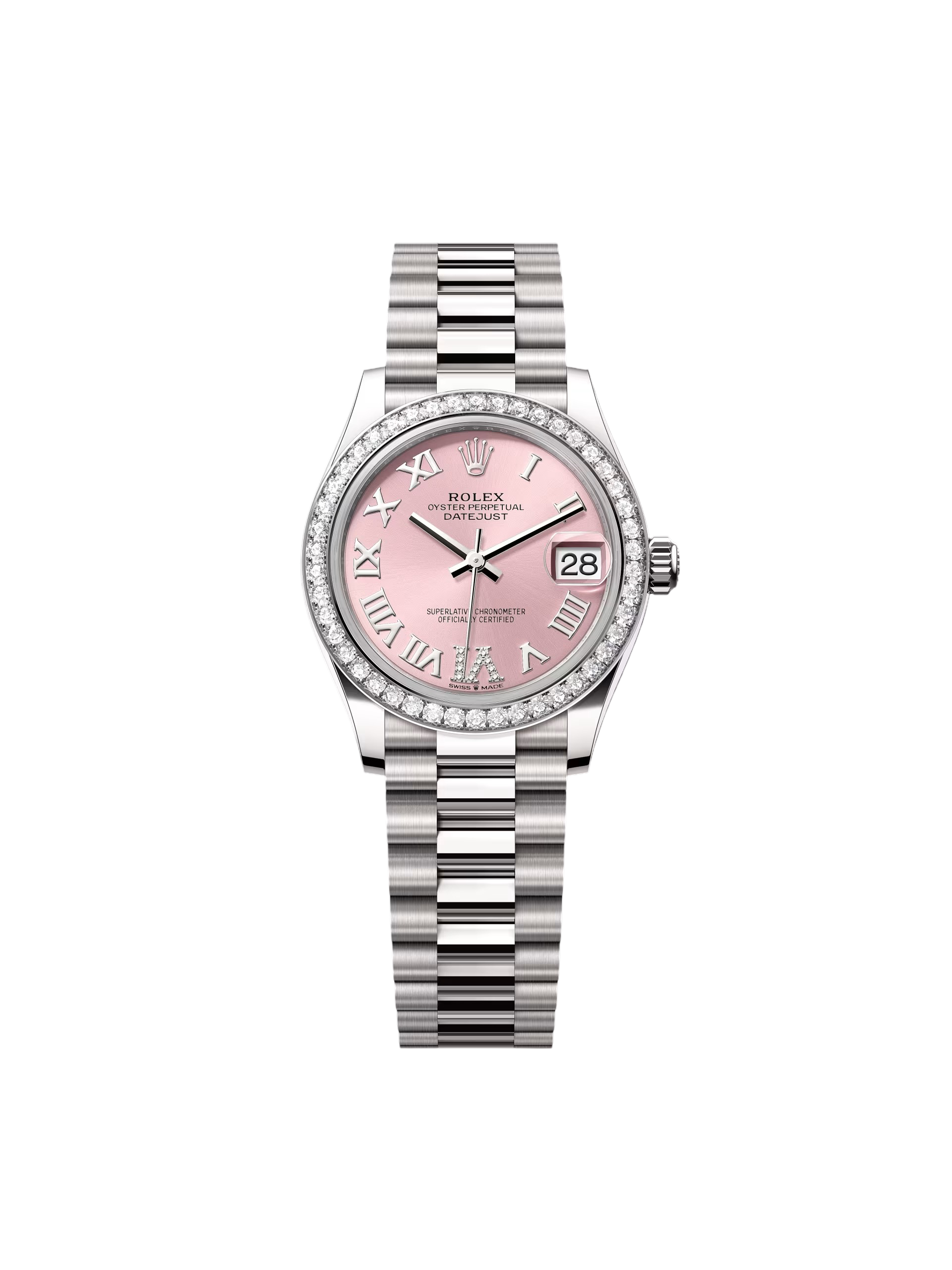 RLX Datejust m278289RBR-0018 Pink Dial White Gold President