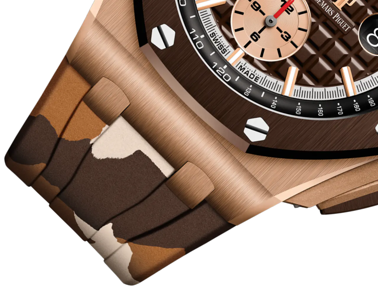 A&P OFFSHORE Pink Gold Brown Camouflage Dial CHRONOGRAPH 44mm