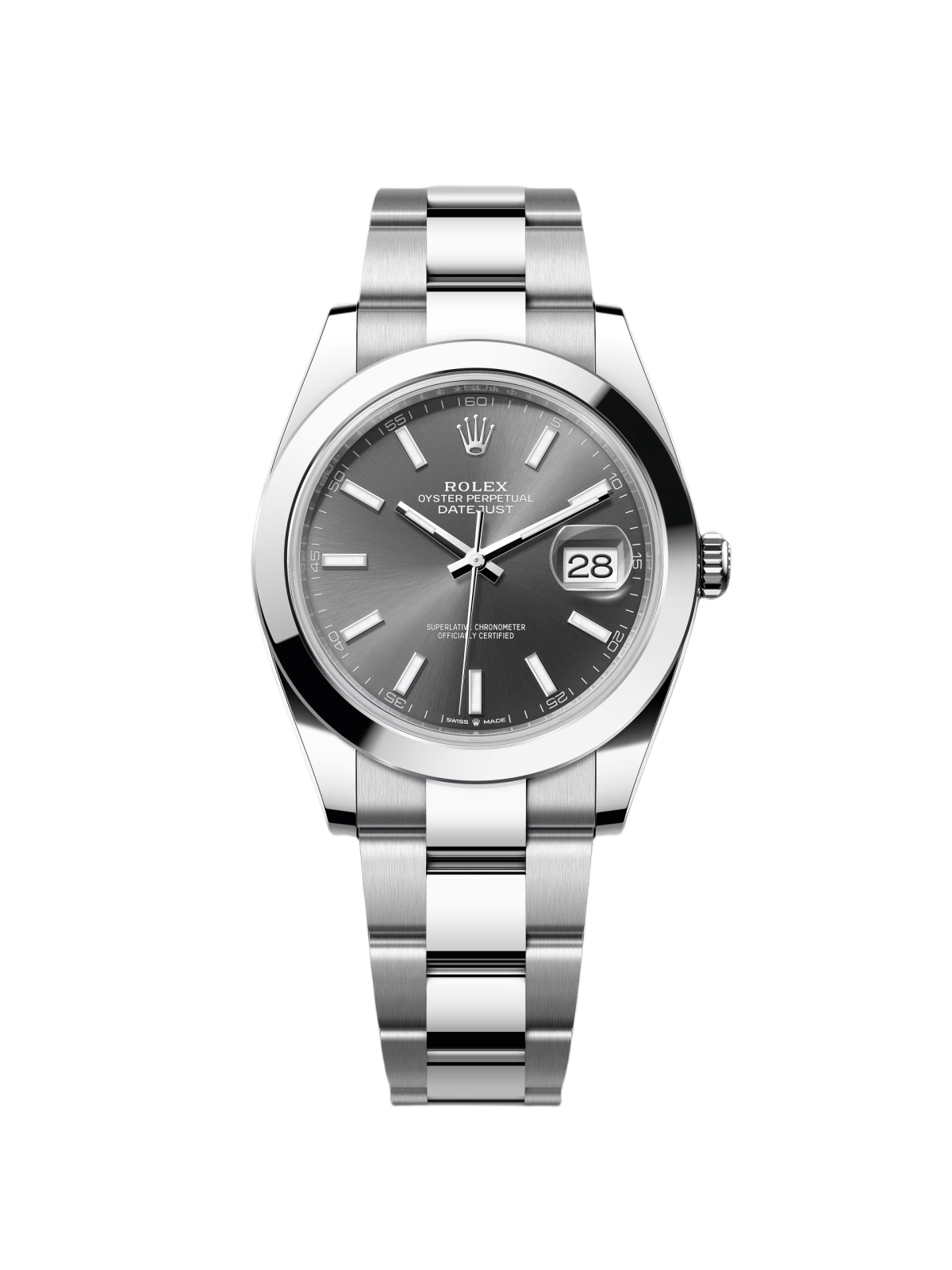 RLX Datejust 41mm 126300 Slate Index Jubilee Stainless Steel Watch
