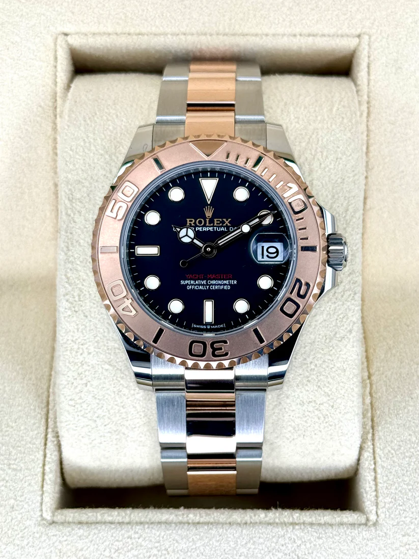 RLX Yacht-Master 37mm Steel and Everose Gold Watch - Black Dial - Oyster Bracelet 268621