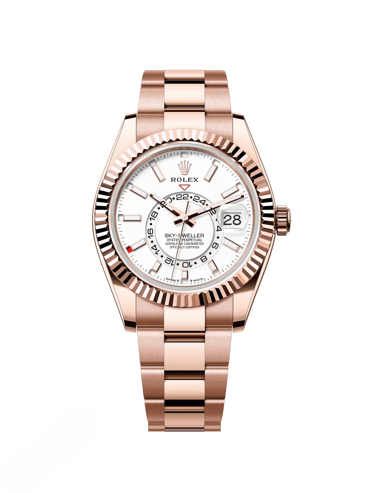 RLX  Sky-Dweller 42mm 336935-0003/0007 Rose Gold White Dial Oyster