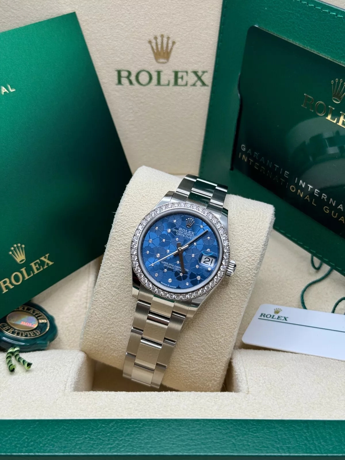 RLX Datejust m278384RBR-0039/0040 Azzurro Blue 31mm Dial Oyster Watch