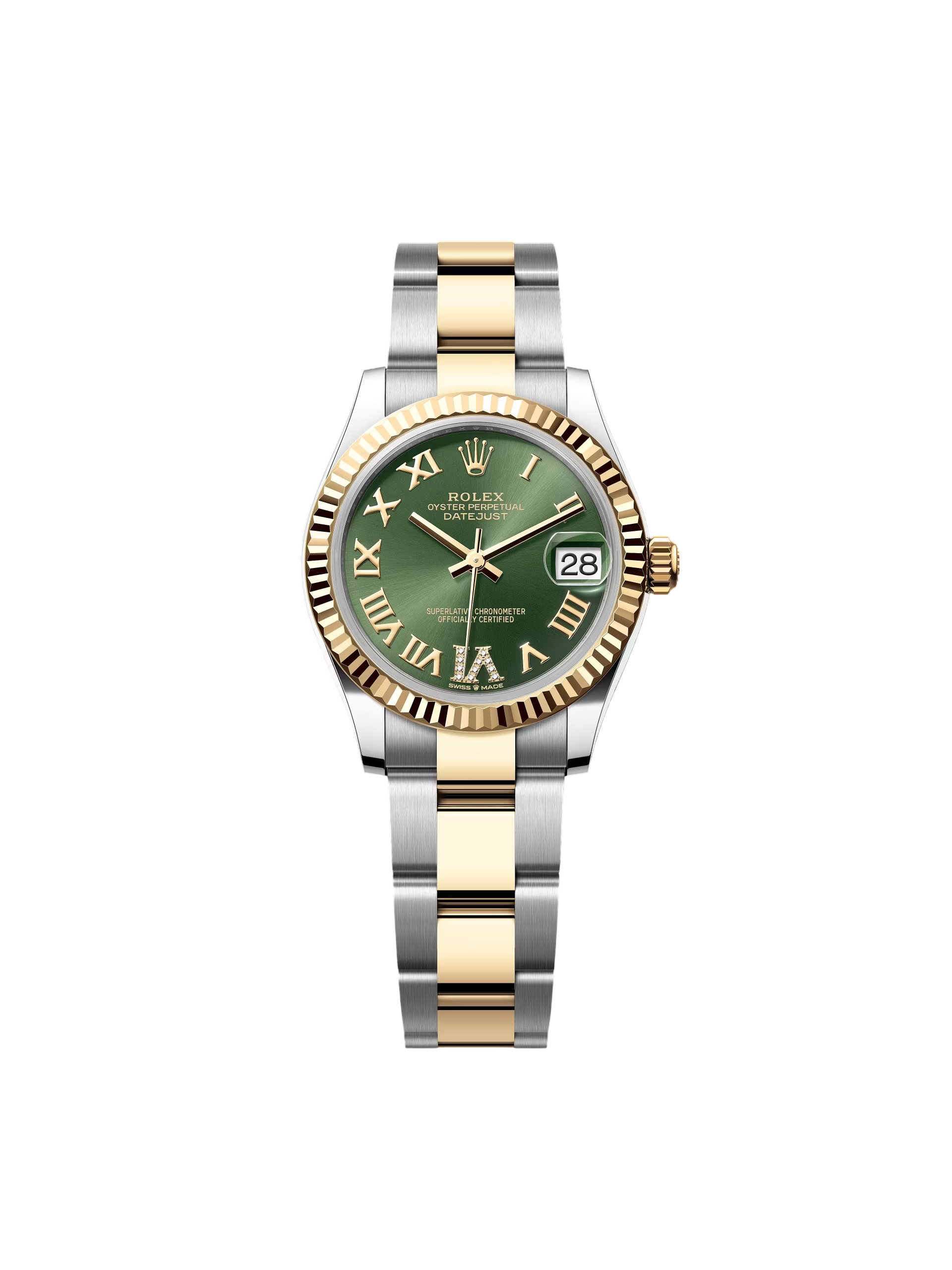 RLX Datejust m278273-0015/0016 31mm Olive Green Dial Stainless Steel and Yellow Gold Oyster Watch