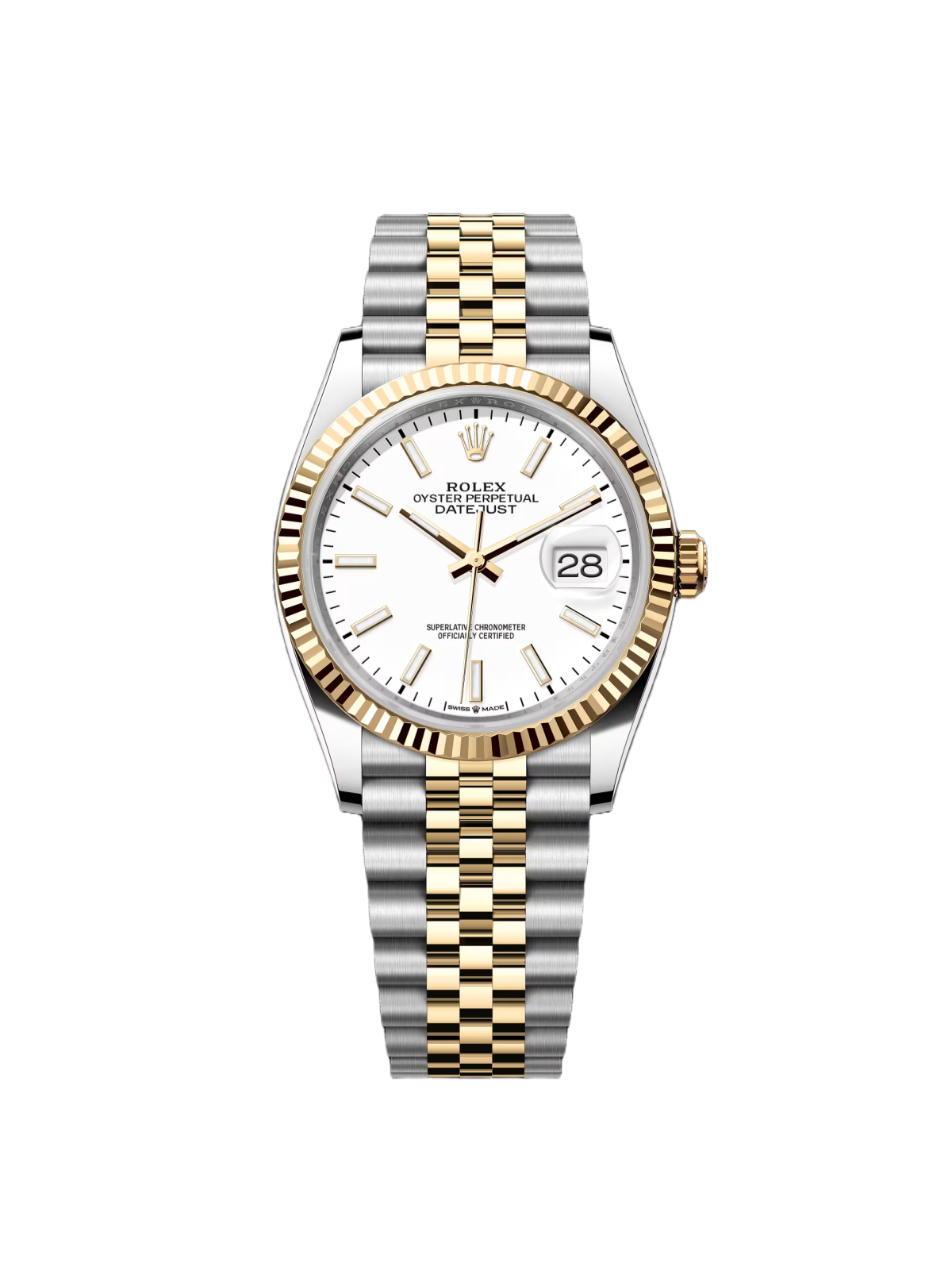 RLX  Datejust 36mm 126233 White Index Dial Two-Tone Jubilee Bracelet Watch