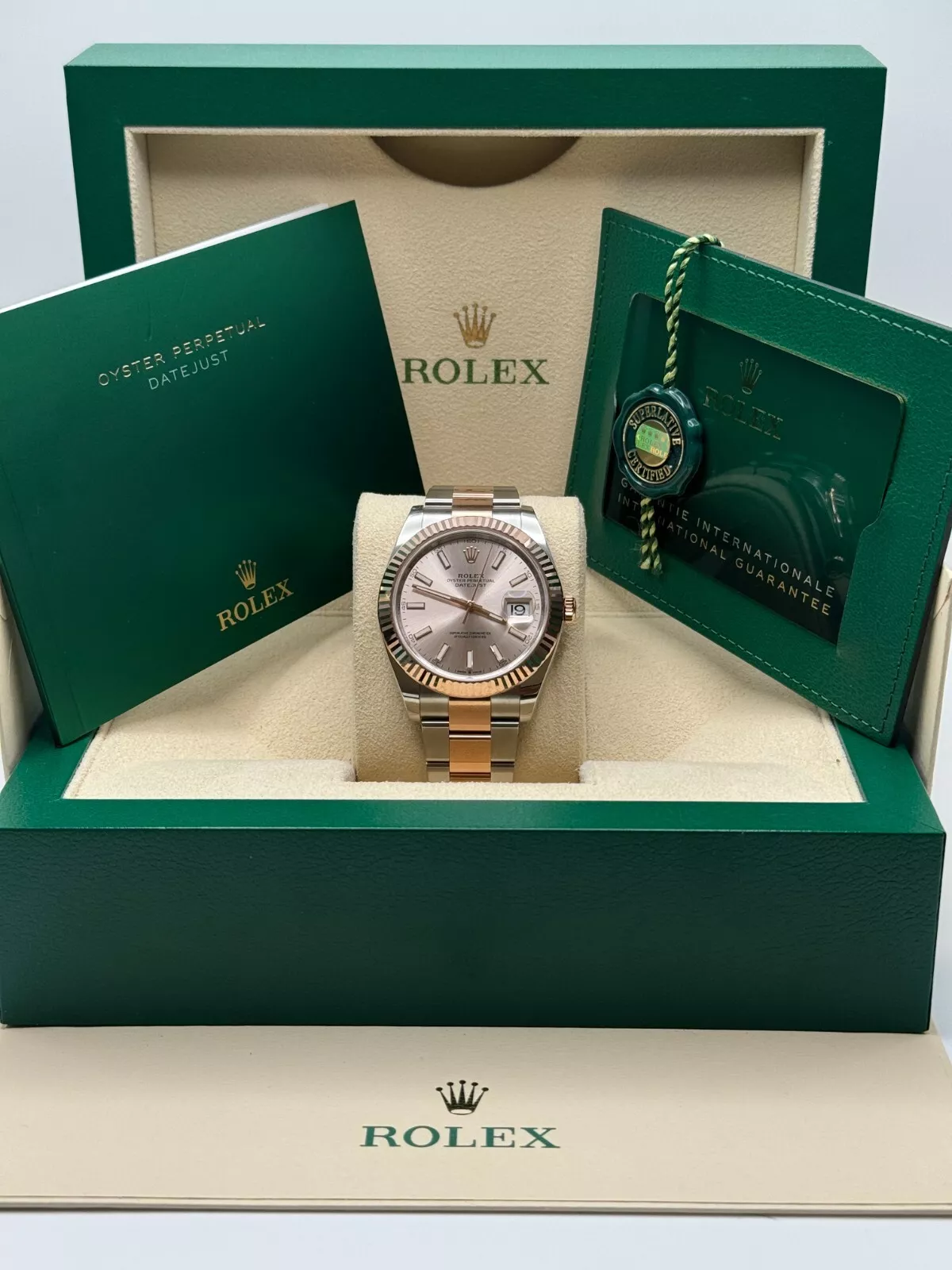 RLX Datejust 41mm 126331 Sundust Index Oyster Steel and Everose Gold Watch