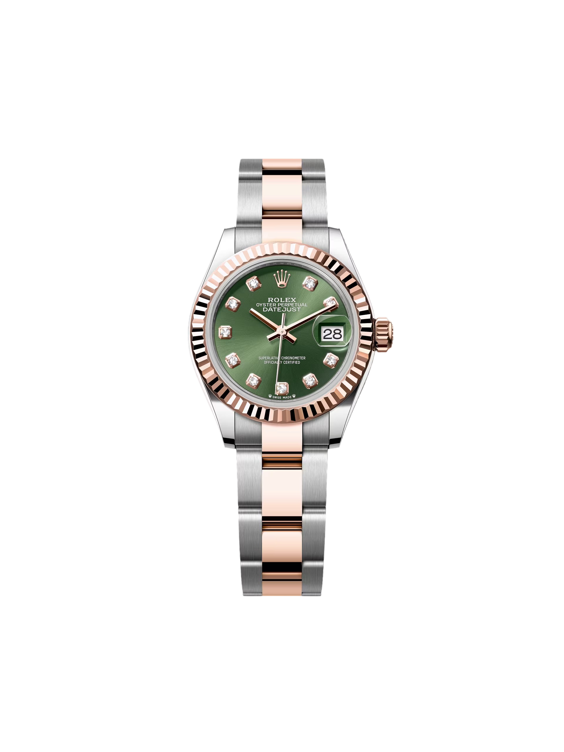 RLX Lady-Datejust 28mm 279171 Green Diamond Oyster Stainless Steel and Rose Gold