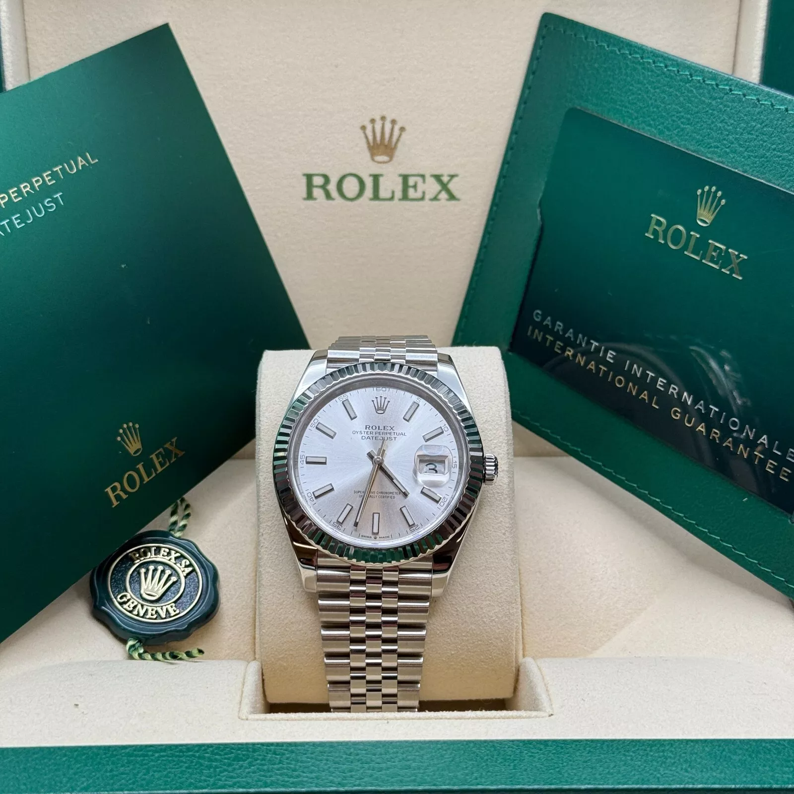 RLX  Datejust 41mm 126334 Silver Index Jubilee Stainless Steel Mens Watch