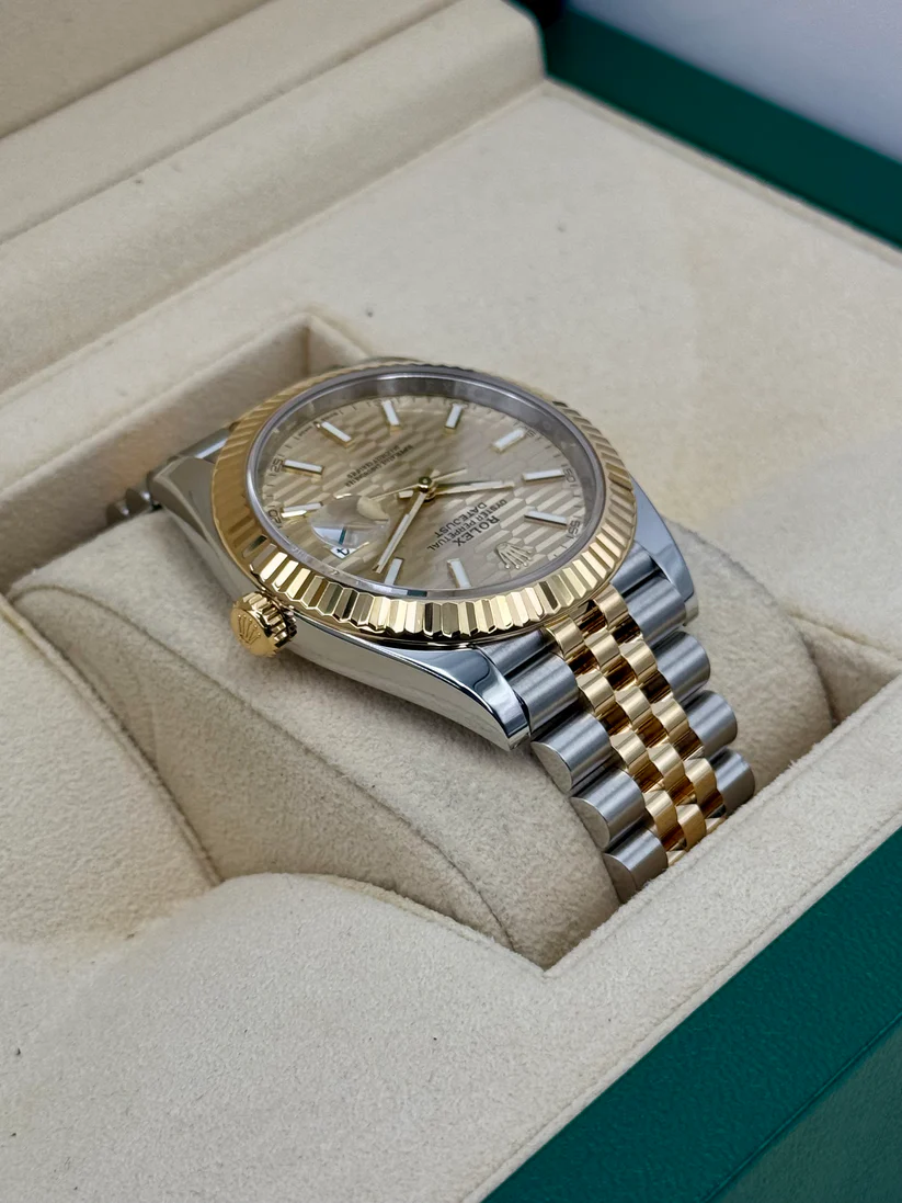 RLX  Datejust 41mm Swiss Replica Watch | Two Tone Jubilee Bracele Champagne Fluted Dial Ref 126333